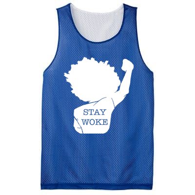 Stay Woke Strong Black Meaningful Gift Mesh Reversible Basketball Jersey Tank