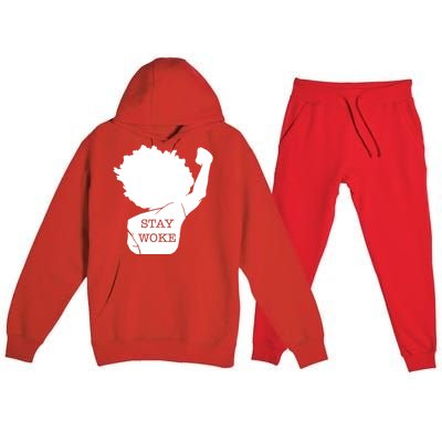 Stay Woke Strong Black Meaningful Gift Premium Hooded Sweatsuit Set