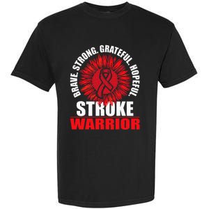 Stroke Warrior Stroke Survivor Red Awareness Ribbon Garment-Dyed Heavyweight T-Shirt