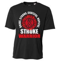 Stroke Warrior Stroke Survivor Red Awareness Ribbon Cooling Performance Crew T-Shirt