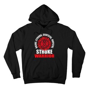 Stroke Warrior Stroke Survivor Red Awareness Ribbon Hoodie