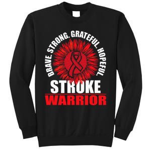 Stroke Warrior Stroke Survivor Red Awareness Ribbon Sweatshirt