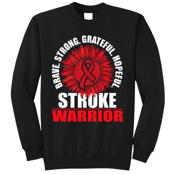 Stroke Warrior Stroke Survivor Red Awareness Ribbon Sweatshirt