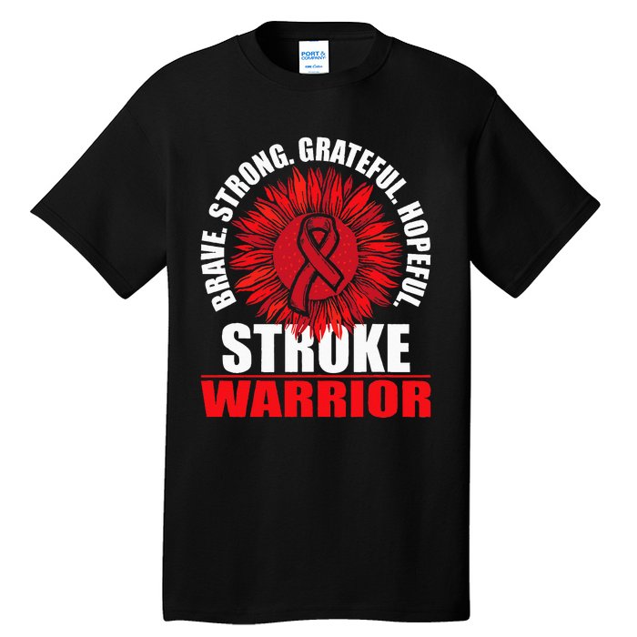 Stroke Warrior Stroke Survivor Red Awareness Ribbon Tall T-Shirt