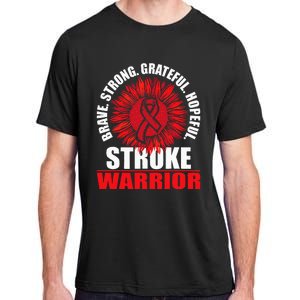 Stroke Warrior Stroke Survivor Red Awareness Ribbon Adult ChromaSoft Performance T-Shirt