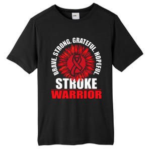 Stroke Warrior Stroke Survivor Red Awareness Ribbon Tall Fusion ChromaSoft Performance T-Shirt