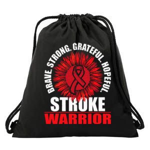 Stroke Warrior Stroke Survivor Red Awareness Ribbon Drawstring Bag