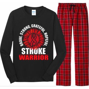 Stroke Warrior Stroke Survivor Red Awareness Ribbon Long Sleeve Pajama Set