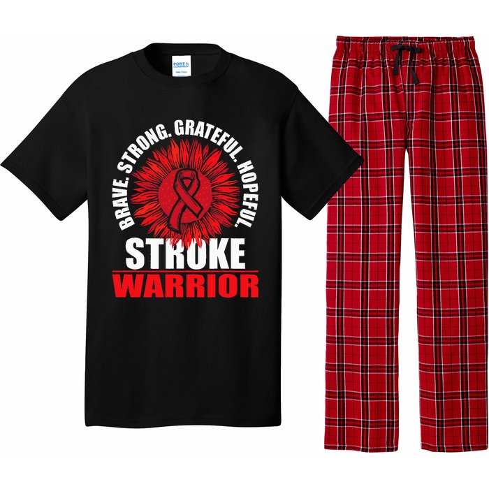 Stroke Warrior Stroke Survivor Red Awareness Ribbon Pajama Set