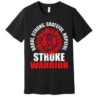 Stroke Warrior Stroke Survivor Red Awareness Ribbon Premium T-Shirt