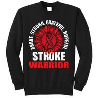 Stroke Warrior Stroke Survivor Red Awareness Ribbon Tall Sweatshirt