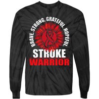 Stroke Warrior Stroke Survivor Red Awareness Ribbon Tie-Dye Long Sleeve Shirt