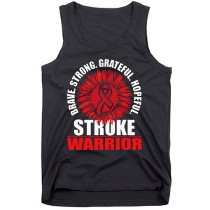 Stroke Warrior Stroke Survivor Red Awareness Ribbon Tank Top