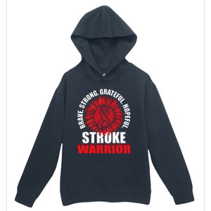 Stroke Warrior Stroke Survivor Red Awareness Ribbon Urban Pullover Hoodie