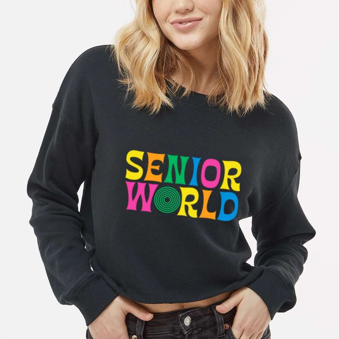 Senior World Cropped Pullover Crew