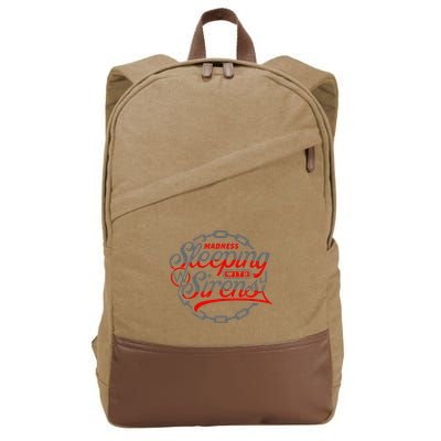 S.L.E.E.P.I.N.G With Sirens Red Chain Cotton Canvas Backpack