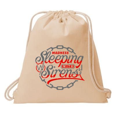 S.L.E.E.P.I.N.G With Sirens Red Chain Drawstring Bag