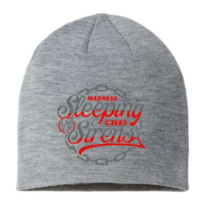 S.L.E.E.P.I.N.G With Sirens Red Chain Sustainable Beanie