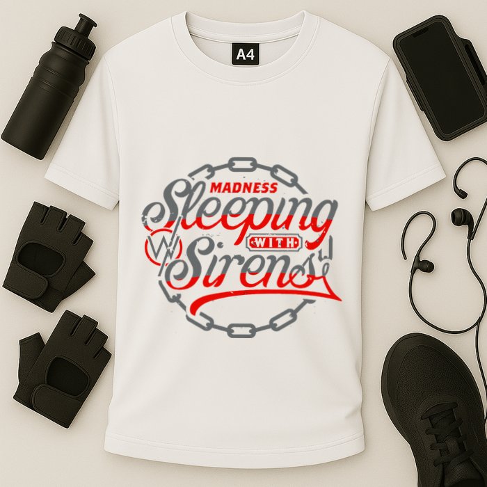 S.L.E.E.P.I.N.G With Sirens Red Chain Performance Shirt