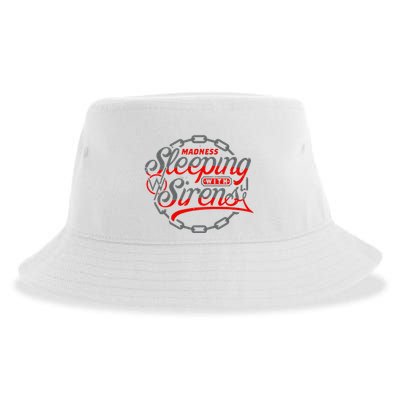 S.L.E.E.P.I.N.G With Sirens Red Chain Sustainable Bucket Hat