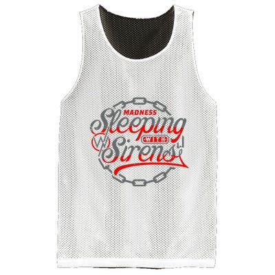 S.L.E.E.P.I.N.G With Sirens Red Chain Mesh Reversible Basketball Jersey Tank