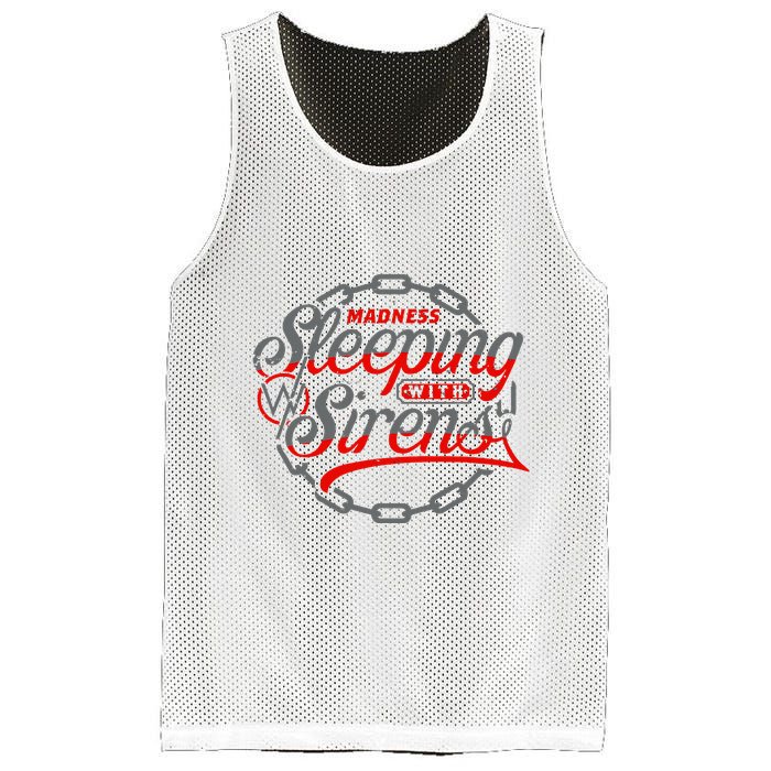S.L.E.E.P.I.N.G With Sirens Red Chain Mesh Reversible Basketball Jersey Tank