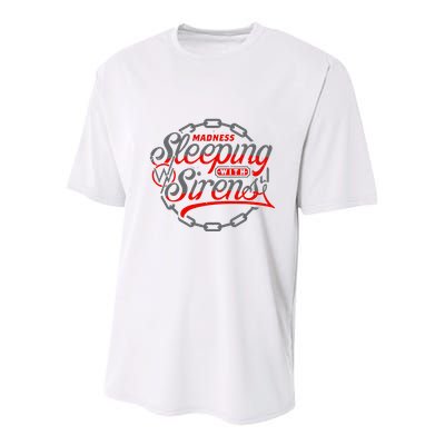 S.L.E.E.P.I.N.G With Sirens Red Chain Youth Performance Sprint T-Shirt