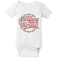 S.L.E.E.P.I.N.G With Sirens Red Chain Baby Bodysuit