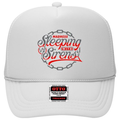 S.L.E.E.P.I.N.G With Sirens Red Chain Trucker Hat