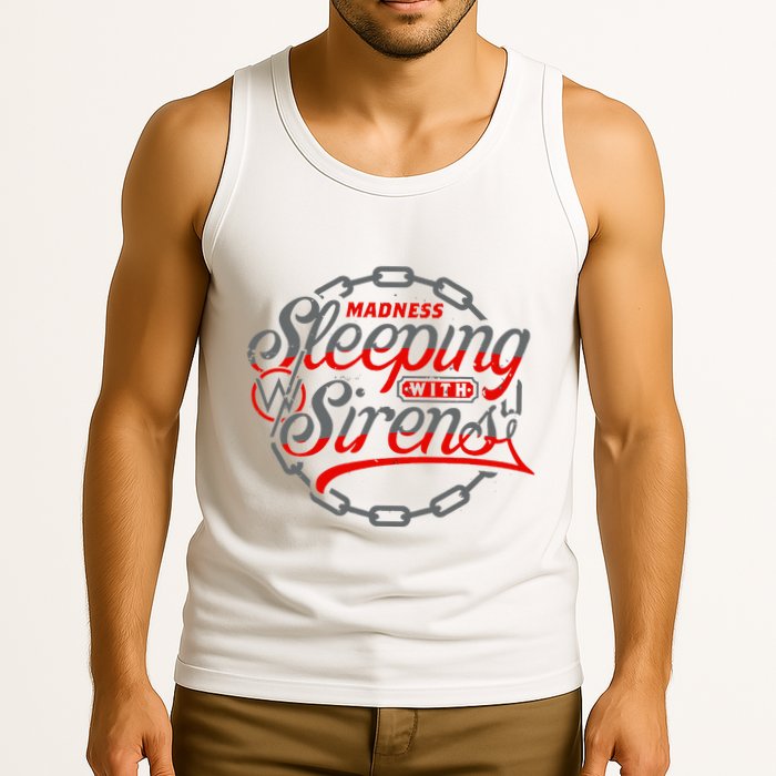 S.L.E.E.P.I.N.G With Sirens Red Chain Tank Top