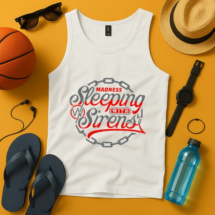 S.L.E.E.P.I.N.G With Sirens Red Chain Tank Top