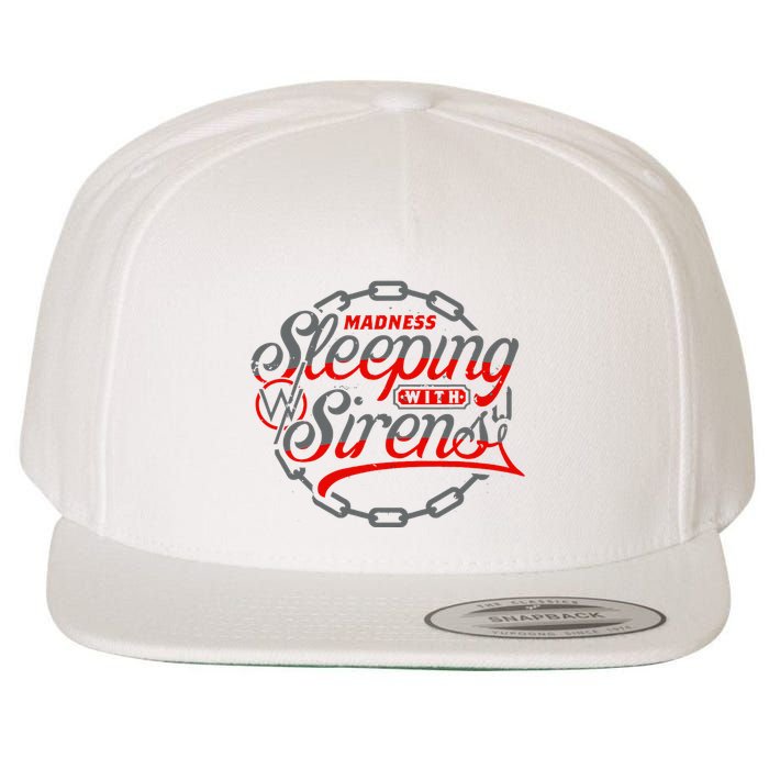 S.L.E.E.P.I.N.G With Sirens Red Chain Wool Snapback Cap