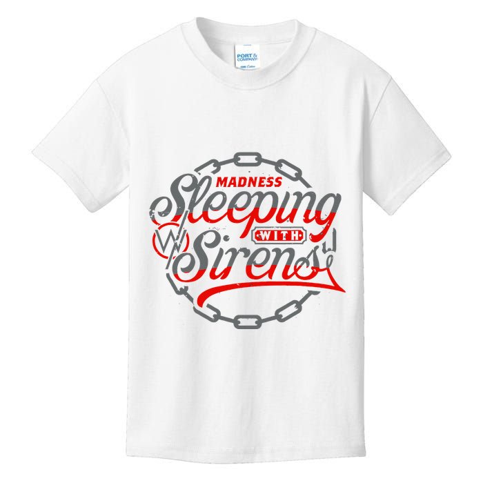 S.L.E.E.P.I.N.G With Sirens Red Chain Kids T-Shirt