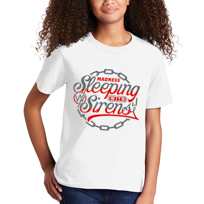 S.L.E.E.P.I.N.G With Sirens Red Chain Kids T-Shirt