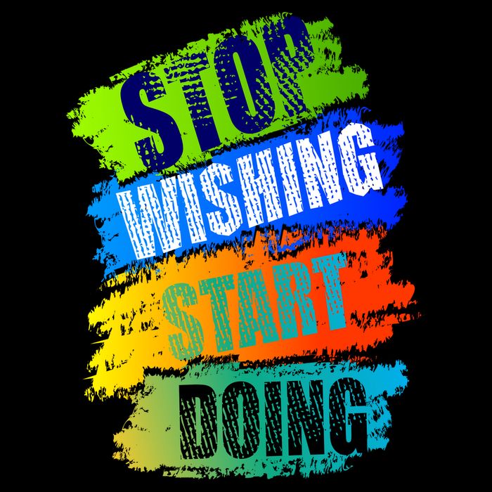 Stop Wishing Start Doing Inspirational Quote Backpack