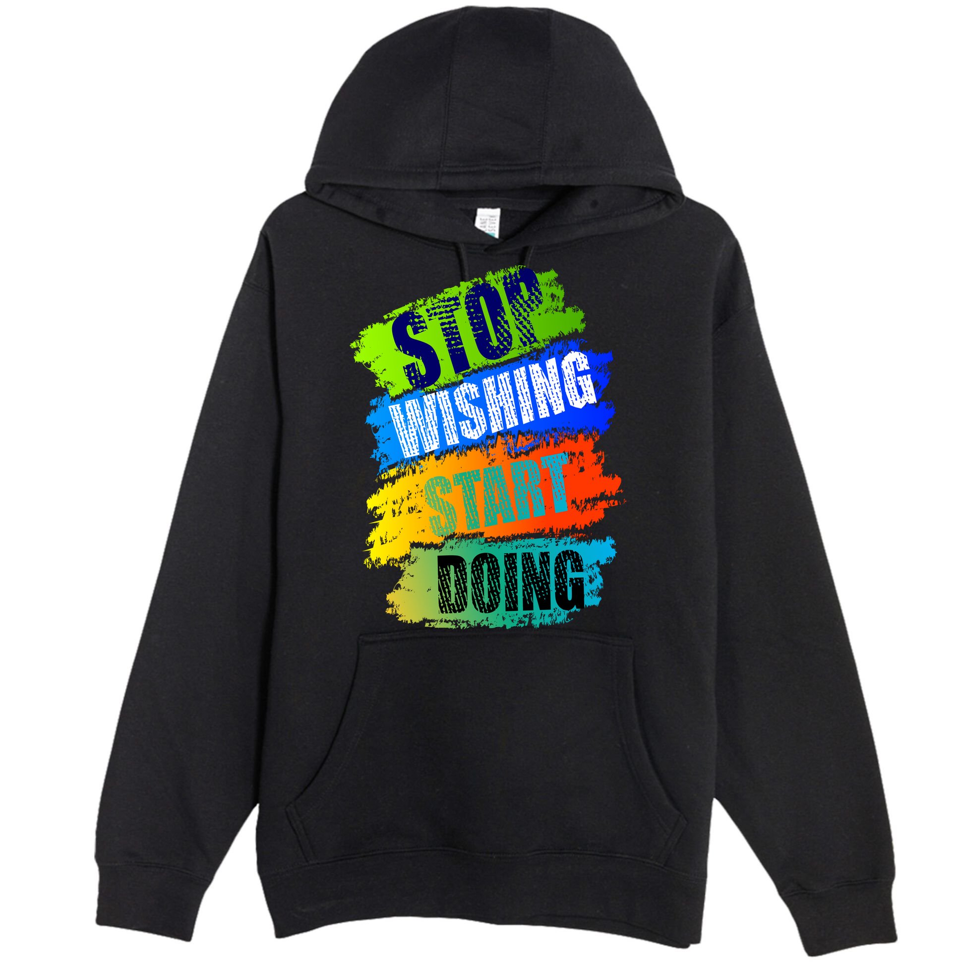 Stop Wishing Start Doing Inspirational Quote Premium Pullover Hoodie