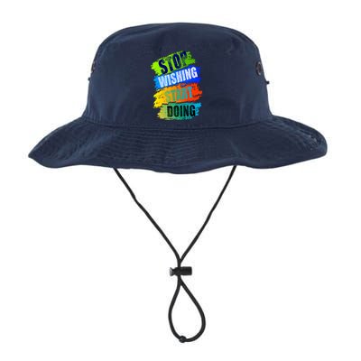 Stop Wishing Start Doing Inspirational Quote Bucket Hat