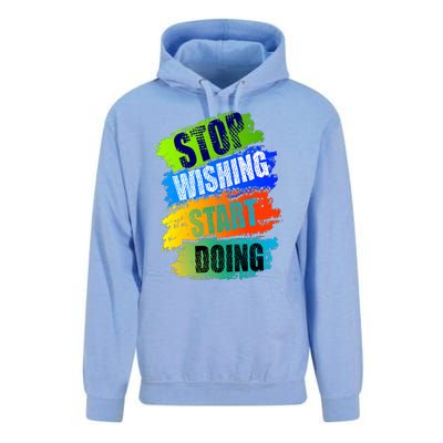 Stop Wishing Start Doing Inspirational Quote Unisex Surf Hoodie