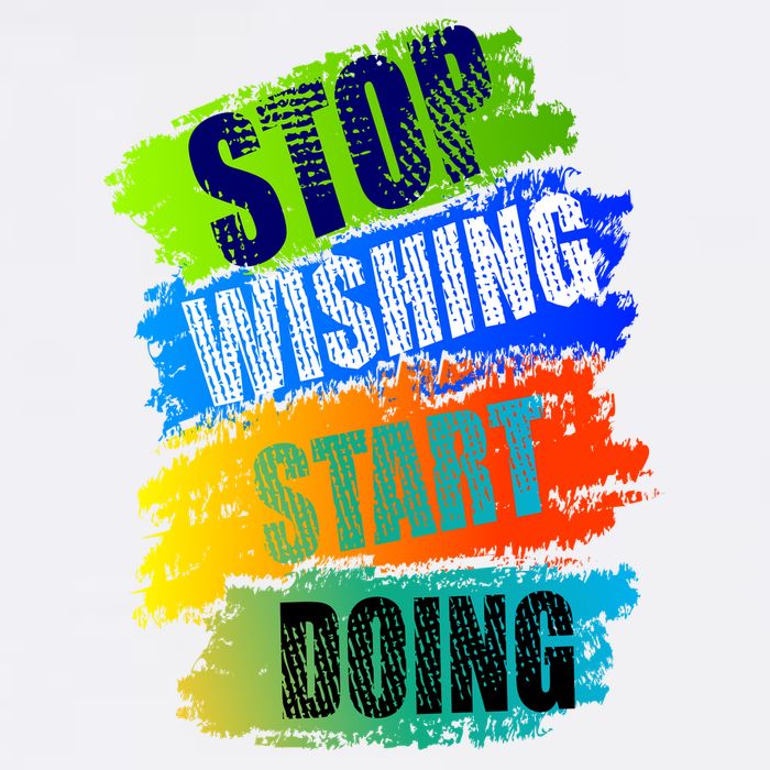 Stop Wishing Start Doing Inspirational Quote Garment-Dyed Sweatshirt