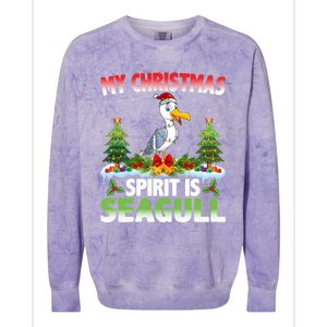 Seagull Wearing Santa Hat My Christmas Spirit Is Seagull Cute Gift Colorblast Crewneck Sweatshirt