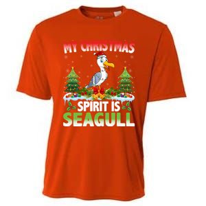 Seagull Wearing Santa Hat My Christmas Spirit Is Seagull Cute Gift Cooling Performance Crew T-Shirt