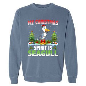 Seagull Wearing Santa Hat My Christmas Spirit Is Seagull Cute Gift Garment-Dyed Sweatshirt