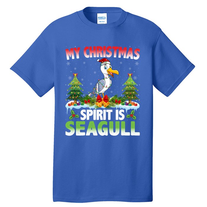 Seagull Wearing Santa Hat My Christmas Spirit Is Seagull Cute Gift Tall T-Shirt