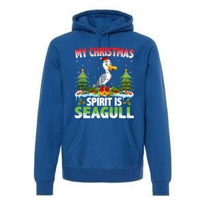 Seagull Wearing Santa Hat My Christmas Spirit Is Seagull Cute Gift Premium Hoodie