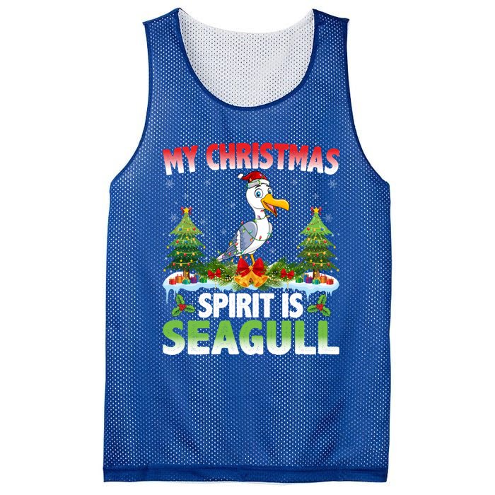 Seagull Wearing Santa Hat My Christmas Spirit Is Seagull Cute Gift Mesh Reversible Basketball Jersey Tank