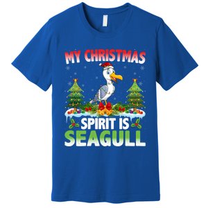 Seagull Wearing Santa Hat My Christmas Spirit Is Seagull Cute Gift Premium T-Shirt