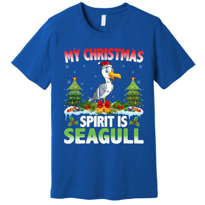 Seagull Wearing Santa Hat My Christmas Spirit Is Seagull Cute Gift Premium T-Shirt