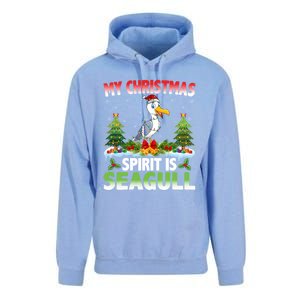 Seagull Wearing Santa Hat My Christmas Spirit Is Seagull Cute Gift Unisex Surf Hoodie