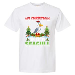 Seagull Wearing Santa Hat My Christmas Spirit Is Seagull Cute Gift Garment-Dyed Heavyweight T-Shirt