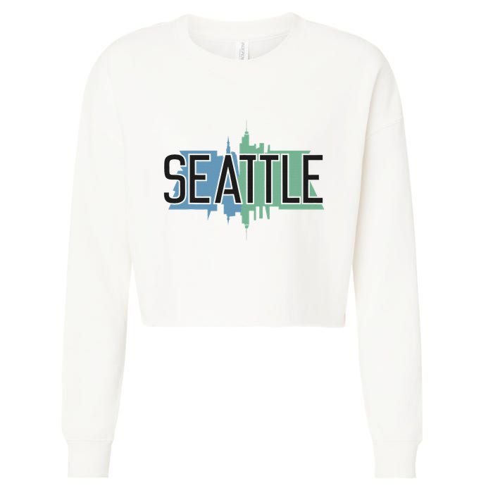 Seattle Washington Cropped Pullover Crew